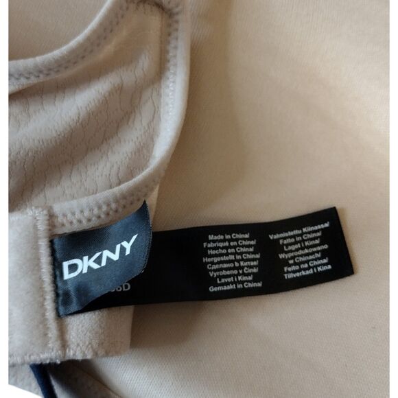 2 DKNY padded Bras Size 36D Non-wire Blue & Tan Color Modesty Panel Women's - Picture 6 of 7